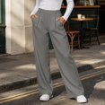thumbnail image 2 of DJDLJWCJ Business Pants for Women Straight Leg High Waist Work Trousers Solid Color Stretchy Suit Pants Gray Size 2XL, 2 of 6