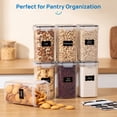 thumbnail image 3 of Sindcom Set of 9 Airtight Food Storage Containers with Lids,Plastic Kitchen Pantry Organizers and Flour Storage,Dry Food Keepers, 2L Cereal Containers with 24 Labels,Black, 3 of 8