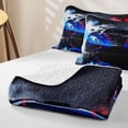 thumbnail image 4 of Castle Fairy Sports Car Twin Quilt Set for Boys,Smoke Splash Art Twin Coverlet Set for Bedroom,Blue Red, 4 of 7