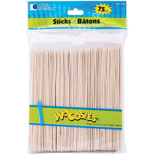 Woodsies Jumbo Craft Sticks, 6", 75Pack