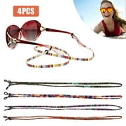 4pcs Colorful Eyeglass Straps, TSV Glasses String Holders, Anti-Slip Strap Cord for Men Women