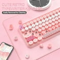 thumbnail image 3 of AJAZZ 308i Color Gradient Wireless Keyboard and Mouse Set, Retro Typewriter Keyboard with Cute Theme Round Keycaps for Mac/Windows/PC/Laptop-Pink set, 3 of 8
