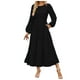 thumbnail image 1 of Vestido largo con lunares para mujer 2025 Fall Dot - Manga larga, corte A en capas - Para invitadas a bodas/informal - S-XL, 1 of 8