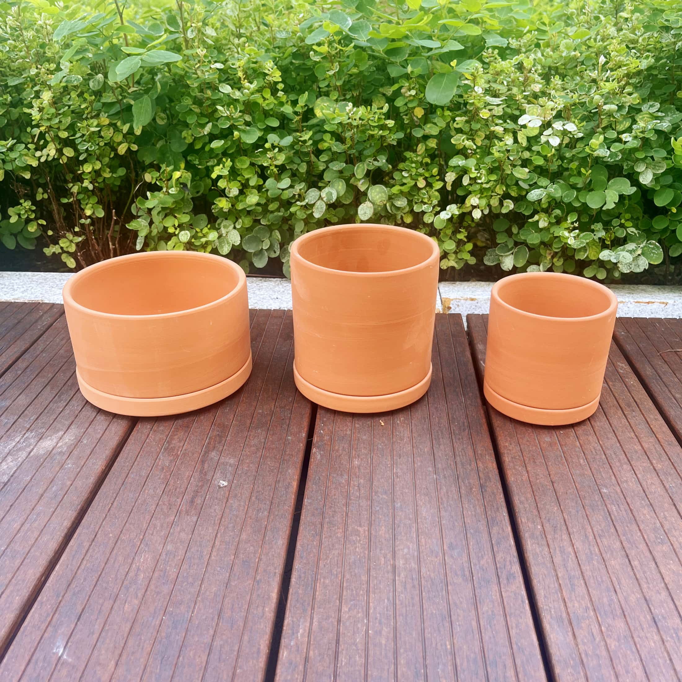 Unbranded Terracotta Flower Pots, 5.9" x 3.5" x 4.7", Round, Red, 3 Count with Drainage Holes