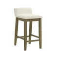 thumbnail image 2 of Annikah Modern Transitional Wood Counter Height Kitchen Bar Stool in Putty Brown Finish with White Boucle Fabric Upholstered Seat, 2 of 5