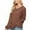 Brown, variant on Fashion Womens Sweaters Lightweight Blue V-Neck Solid Waffle Long Sleeve Pullover Ladies Sweaters Dressy