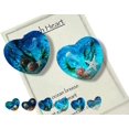 thumbnail image 1 of Corazón de bolsillo de vidrio para playa, adorno de corazón de vidrio oceánico hecho a mano fusionado con mar natural, ficha de bolsillo de corazón de vidrio fusionado, mini ficha linda y duradera con, 1 of 7