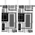 Abstract Geometry Square Art Black Grey Curtain Home Decoration Living