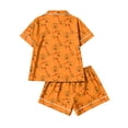 thumbnail image 4 of Halloween Pajamas Women 2-Piece Pajama Set Soft Pumpkin Short Sleeve Shirt and Shorts for Vacation Loungewear 01-Earthy Yellow M, 4 of 5