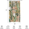 thumbnail image 6 of Small Stall Shower Curtain 36 x 72 Inch, Half Narrow Boho Floral Shower Curtain for Bathroom, Tropical Leaves Flower Plant Cute Fabric Shower Curtain Set with Hooks, Beige, 6 of 6