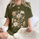 thumbnail image 4 of Faldas Cortas para Mujeres, Impresión de Flores Casual Oversized Camiseta de Manga Corta Top Hecho de 95% Poliéster 5% Spandex para Primavera Verano, Falda Corta de Verano, 4 of 7