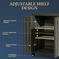 thumbnail image 4 of OAKHAM Storage Cabinet with 3 Drawers, Fluted Sideboard Buffet with Adjustable Shelf, Midnight Oak, 4 of 7