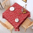 thumbnail image 2 of Red Christmas Tree Pattern Square Tablecloth,Waterproof Square Table Cover,Wipeable Spillproof Washable Table Cover for Home Kitchen Party Decor 60"x60"(152x152cm), 2 of 6