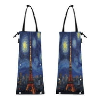 Qxltty Tokyo Tower Night View 2 Pack Washable Eco-Friendly Seat Back Hanging Car Trash Bag for Travelling Picnic Outdoor