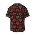 thumbnail image 2 of Fotbe Gold Glitter Heart print Short Sleeve Button Down Shirts for Men Casual Summer Beach Wrinkle Free Shirt-4X-Large, 2 of 7