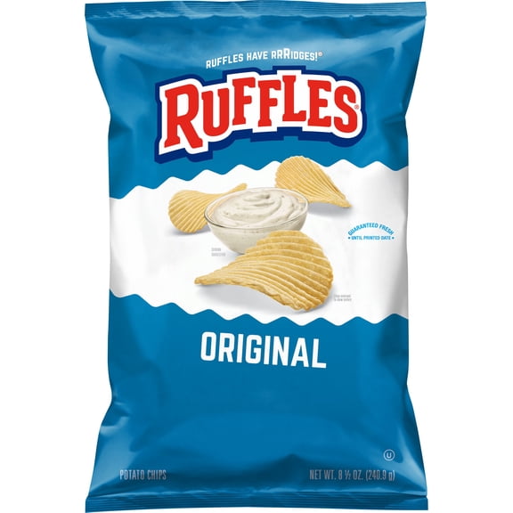 Ruffles Potato Chips Original Snack Chips, 8.5 Ounce Bag
