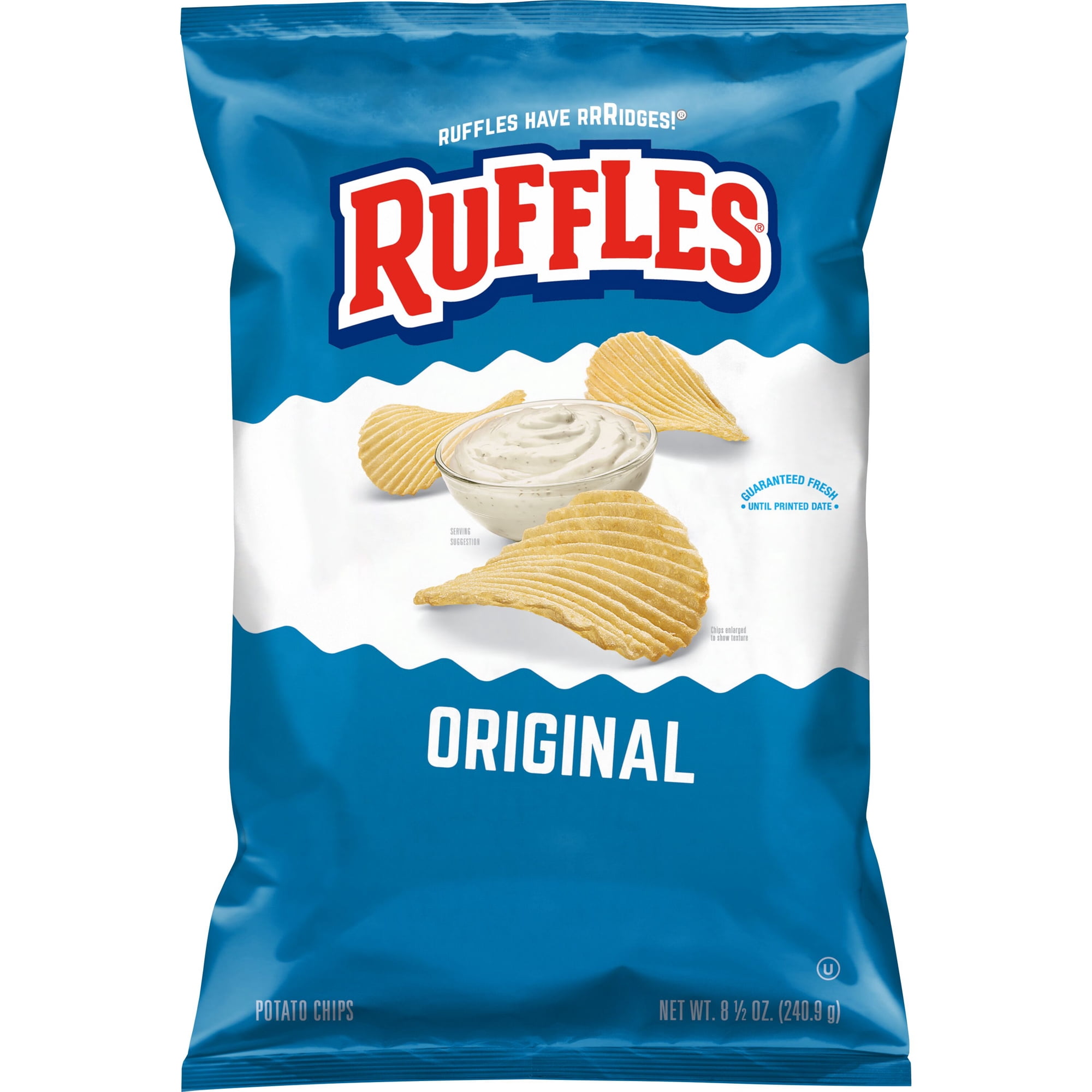 Ruffles Potato Chips Original Snack Chips, 8.5 Ounce Bag
