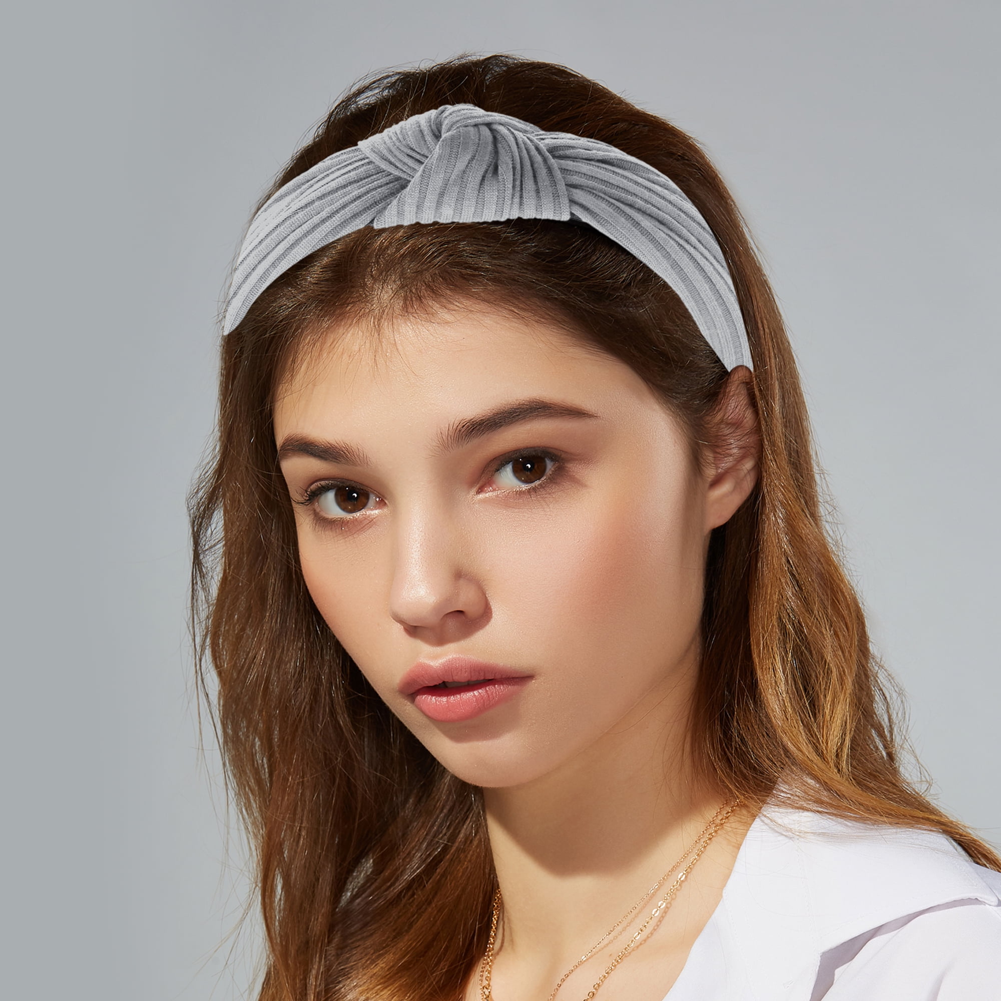 韓国発【TATIANA】Wide Knot Hair band Unique Bargains Textured Cotton Knot Headband Soft Hairband