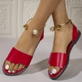 thumbnail image 5 of THDHVS Beach Sandals,Sandals for Women 2025,Flat Sandals Open Toes One Summer Dressy Sandals Red 7.5, 5 of 6