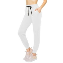 ALWAYS Women's Jogger Pants Buttery Soft Sweatpants with Pockets White US L (Tag 1XL/2XL)