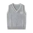 thumbnail image 2 of YUSIM Boys Sweater Vest- Soft V-Neck Casual Sleeveless Kids Fall Winter School Uniform Gray Size 14, 2 of 6