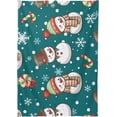 thumbnail image 2 of Coolnut Christmas Snowman Tablecloth, Waterproof Washable Polyester Square Table Cover, Durable Tablecloth for Kitchen Dining Table Party Decor, 54"x54", 2 of 7