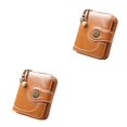 thumbnail image 3 of Sonducket Cambiar cartera corta portátil Retro PU cuero monedero monedero tarjetero billetera cumpleaños vacaciones marrón Marrón 2piezas Sonducket CBP267886, 3 of 5