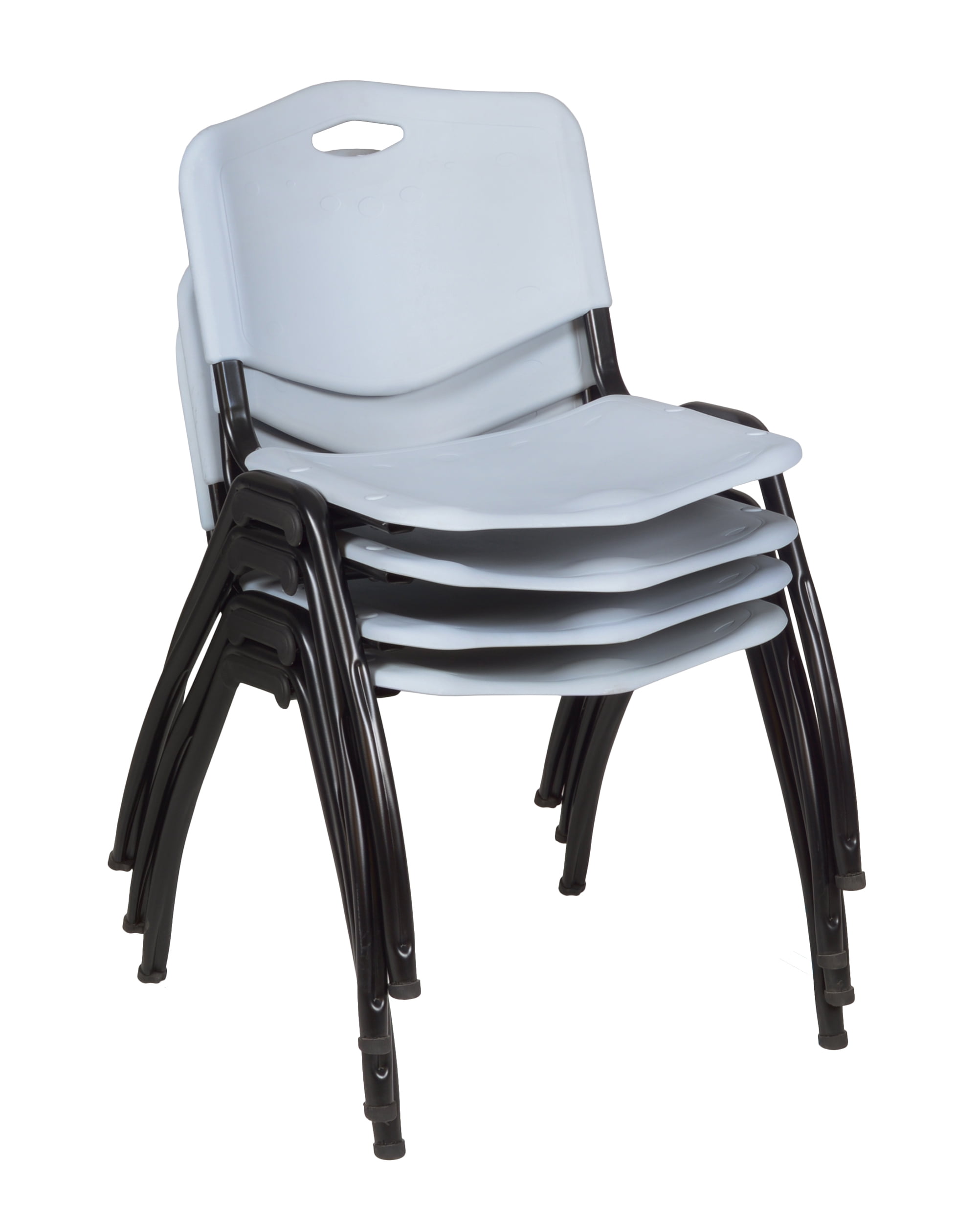 Regency Cain 60 x 24 in. T-Base Training Seminar Table- Mahogany & 2 M Stack Chairs- Grey