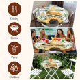 thumbnail image 7 of Yellow Dwarf Round Tablecloth, Fitted Table Cover with Elastic for 55"-60" Round Tables, Sunflower Bee Retro Green White Plaid Table Cloth Outdoor Indoor Dinning Party Waterproof Tablecloths, 7 of 7