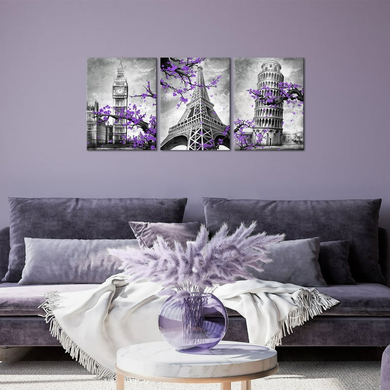 Purple Living Room Wall Art Matttroy