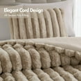 thumbnail image 5 of Regency Heights Full/Queen Size Comforter Sets, Taupe Fluffy Ribbed Plush Bedding Set, 3-Piece Faux Fur Ribbed Bedding Comforter Set, 5 of 10