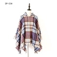 thumbnail image 4 of Mode Femmes Cape Châle à Carreaux Tricot Cardigan Cape, 4 of 5