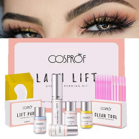 Cosprof Eyelash Perming Kit + Lash Lifting Curling Set, Upgraded Silicone Complete Eye Lash Lift Perming Eyelash Extension Kit