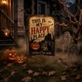 thumbnail image 5 of Vintage Halloween Garden Flag,This Is My Happy Place Double Sided Yard Flag,Pumpkin Black Cat Haunted Castle Bat Decorative Flag for Outdoor Porch Lawn,Waterproof Durable Farmhouse Halloween Decor, 5 of 6