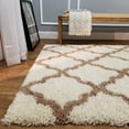 thumbnail image 3 of Maxy Home Bella Trellis Ivory 3 ft. 3 in x 4 ft. 8 in. Shag Area Rug, 3 of 7
