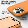 thumbnail image 3 of iPhone 14 Pro Max Phone Case, Premium Liquld Silicone Case, Full-Body Shockproof Protective, Anti-Scratch Soft Microfiber Lining, Ultra Slim Thin Cover, 6.7 inch, Orange, 3 of 14