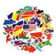 thumbnail image 1 of 100 Pcs/2 Sets Personalized National Flag Stickers Waterproof Removable Luggage Graffiti Decals Bag Decorative Stickers Car Decals, 1 of 4