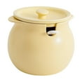 thumbnail image 1 of Recipiente de cocina, tarro de manteca de cerdo con tapa, cuchara, olla para condimentos, tanque de almacenamiento de alimentos, bote de cerámica, Amarillo, 1 of 8