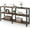 Rustic Brown and Black, variant on 47" 3 Tier Book Shelf, Free Standing Horizontal Low Metal Rustic Farmhouse Book Case with Wood Shelves for Home Office, Den, or Living Room Black
