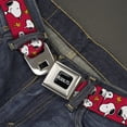 thumbnail image 2 of Peanuts Worldwide LLC Belt, Seatbelt Buckle Belt, Peanuts Snoopy and Woodstock Poses Scattered Red, 30 to 44 Inches, 2 of 9