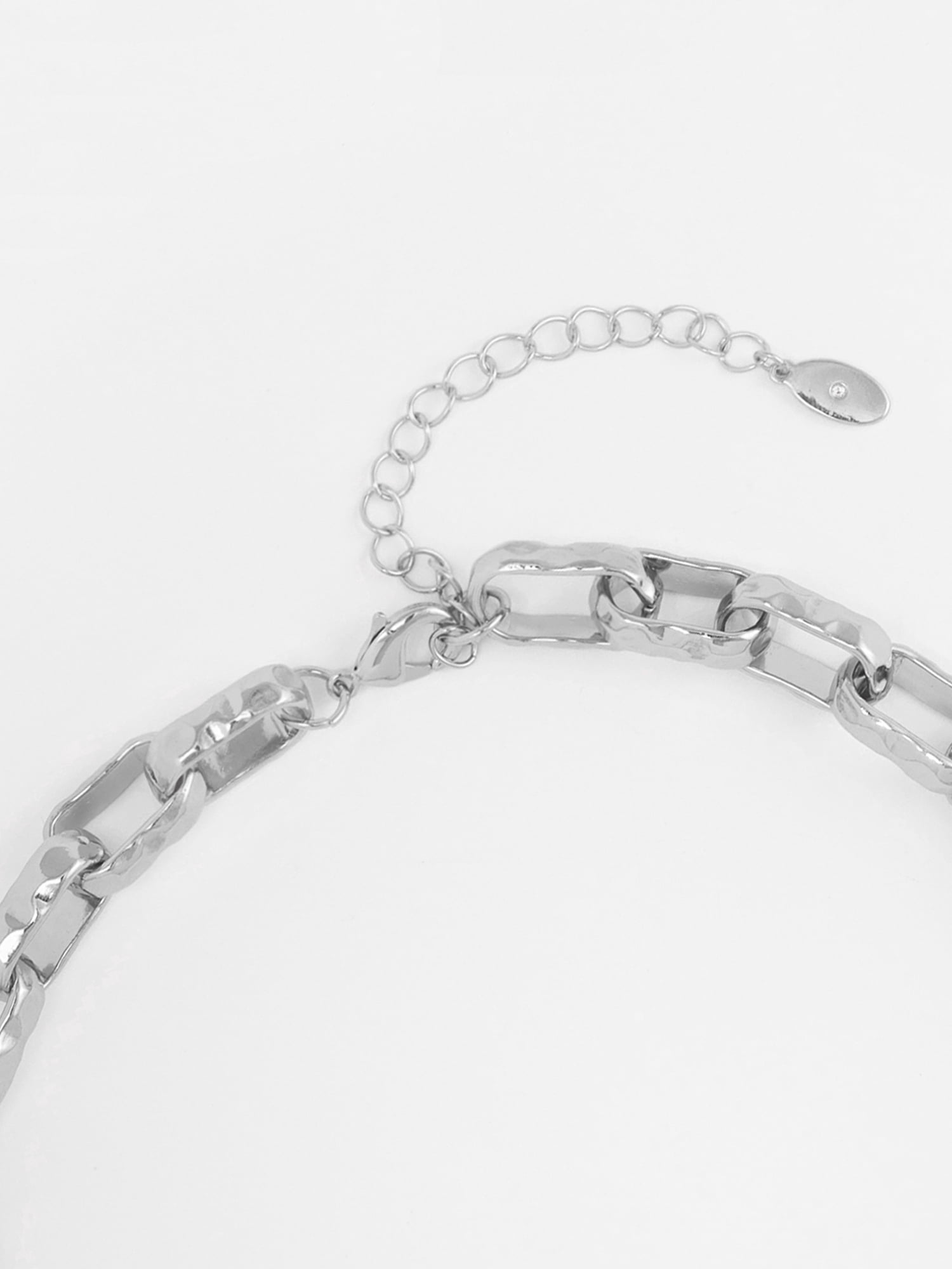 Scenario Women's Rhodium-Tone Chunky Twist Chain Necklace