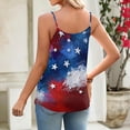 thumbnail image 5 of Patriotic Shirts for Women American Flag Print Spaghetti Strap Square Neck Sleeveless Tank Top Celebration Comfy Summer Casual T-Shirts,XXL,#01 Sky Blue, 5 of 5