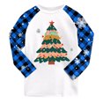thumbnail image 5 of Cathalem Christmas Pajamas Matching Sets, Xmas Pjs Sets Graphic Print Plaid Sleepwear Outfits Sky Blue 3-4 Years, 5 of 6