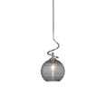 thumbnail image 1 of Capri Stem Mini Pendant With Hang Straight Swivel Shown In Brushed Nickel Finish With 10" Smoke Ribbed Glass, 1 of 1