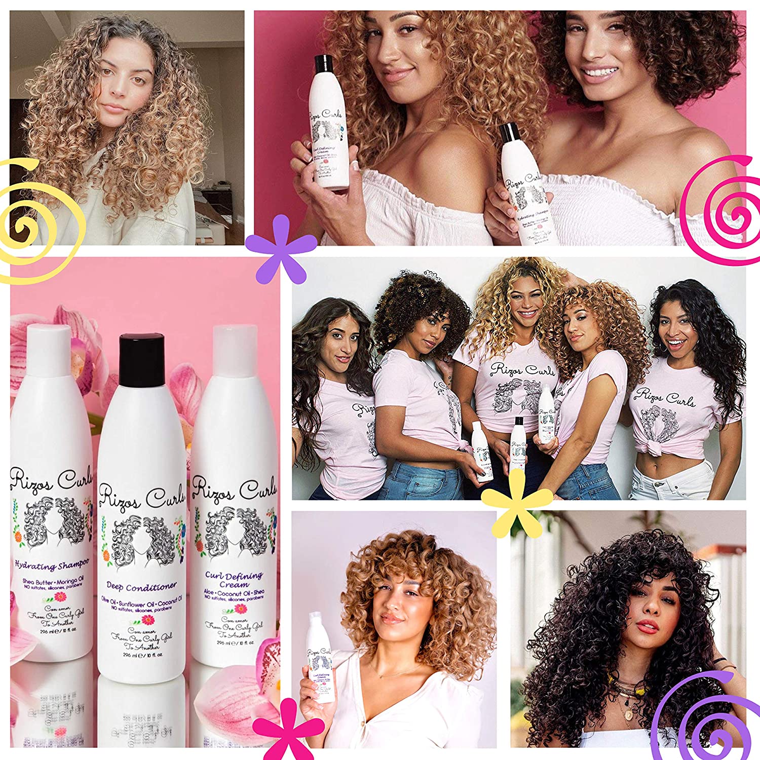 Rizos Curls Hydrating Shampoo, Deep Conditioner & Curl Defining Cream for Curly Hair Products - Intense Treatment & Nourishment for Wavy and Curly Hair (Hair Care Set) - image 5 of 7
