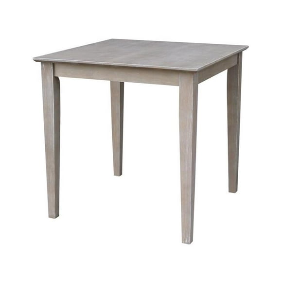 International Concepts K09-3030-30S 30 x 30 in. Solid Wood Dining Table  Washed Gray Taupe
