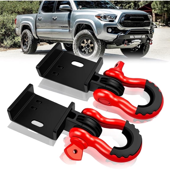 Front Demon Tow Hook Bracket, Front Tow Hooks Mounting Bracket with 3/4" Shackles Fit for Toyota Tacoma 2009-2023