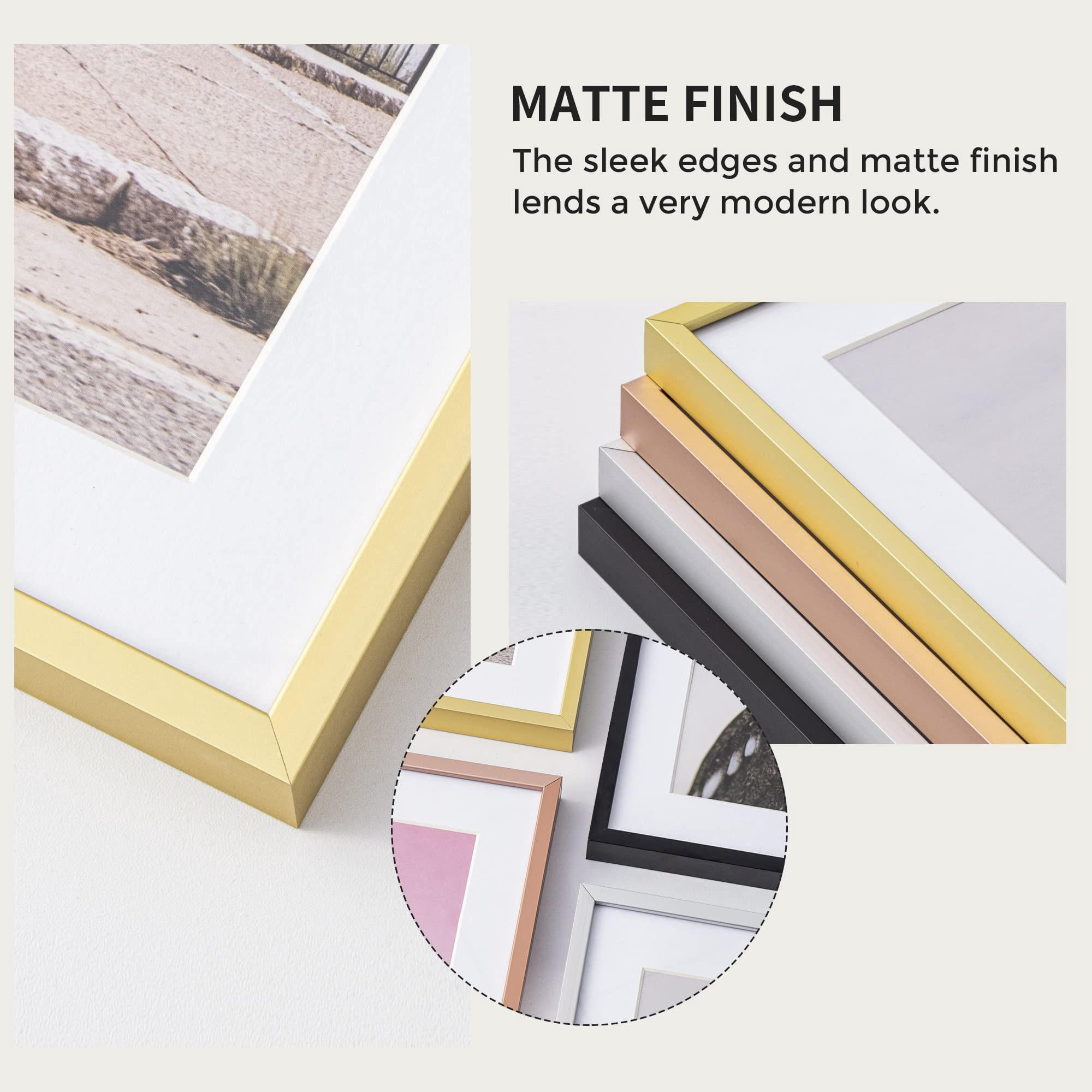 Fun Memories 3 Pack 12x16 Aluminum Metal Picture Frame, Display Photos 9x12 with Mat, Gold