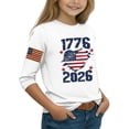 thumbnail image 3 of CCRFTGI 4th of July Tops for Kids Girls 10-12 USA Shirts 3/4 Sleeve 1776-2026 American Flag Heart Summer Casual T-Shirts Independence Day Girls Clothes Tshirts White 9-10 Years, 3 of 5