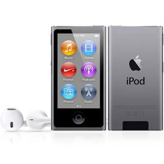 Apple iPod Nano 7th Generation 16GB Space Gray, (Latest Model) New in Plain  White Box (ME971LL/A)